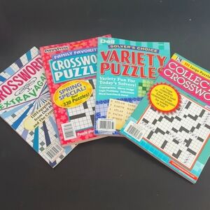 4 Asst. Crossword Puzzle and Variety Puzzles Magazines
